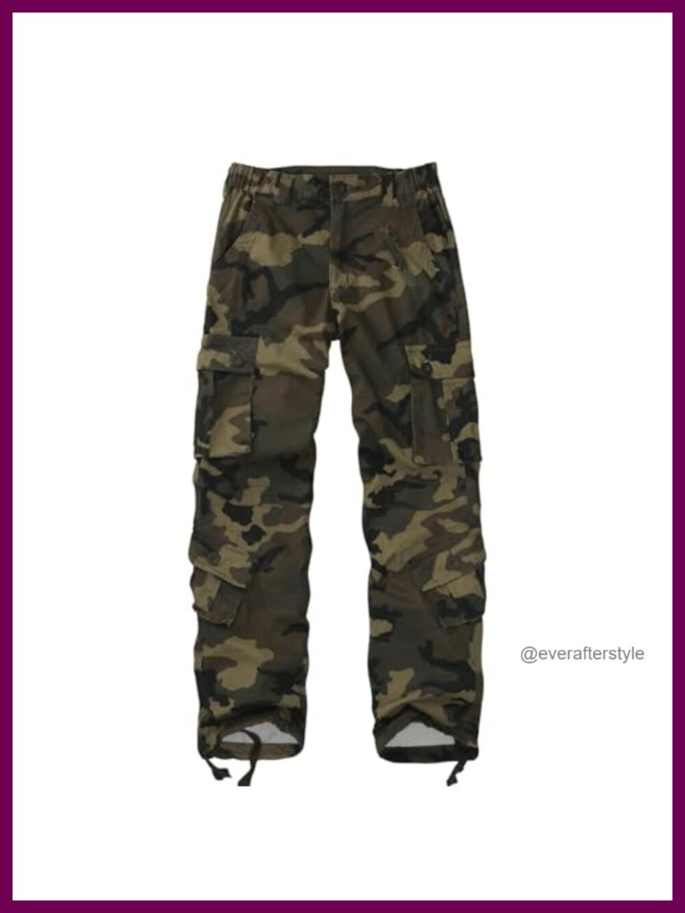 Women's Mid-Rise Casual Cargo Pants Heavy Cotton 8 Pockets Straight Leg